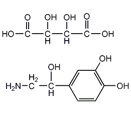 (-)-(R)-除腎上腺素氫化酒石酸鹽一水結(jié)構式